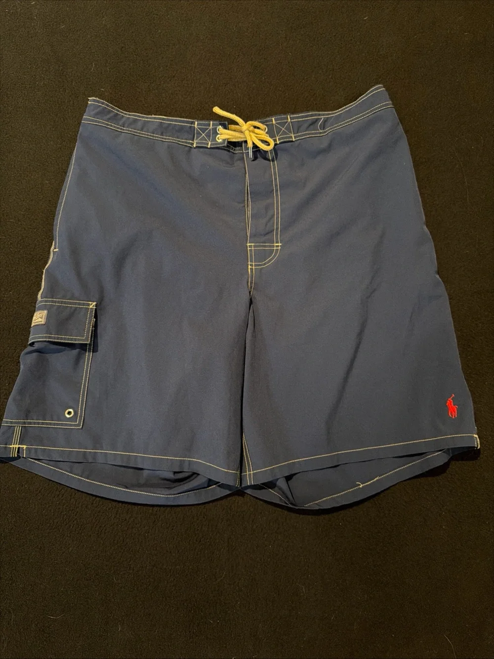 Polo‎ Ralph Lauren Men's Lined Swim Trunks Shorts Navy Blue Red Pony Mens XXL